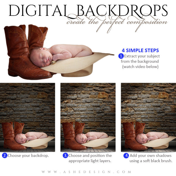 Ashe Design | Digital Backdrops | 16x20 | Sculpted Stone