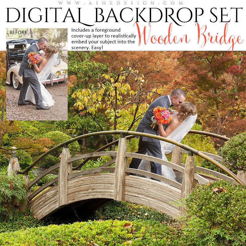 Ashe Design | Digital Backdrops | Wooden Bridge