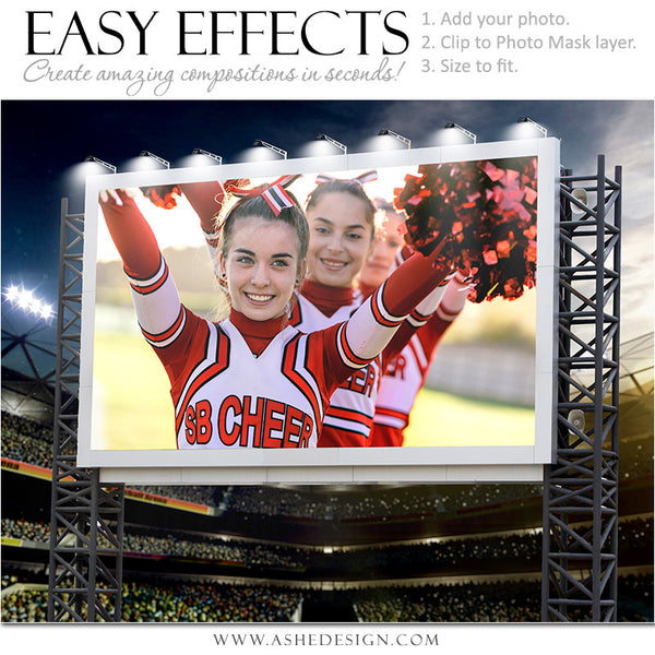 Ashe Design | Easy Effects Posters | Billboard Sports Stadium | Cheer