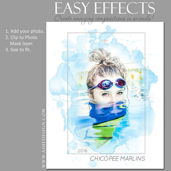 Ashe Design | Easy Effects | Sports Poster | Splash Of Color