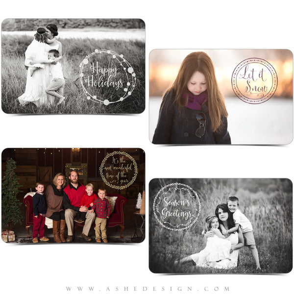 Photoshop Christmas Word Art Set | Holiday Wreaths examples