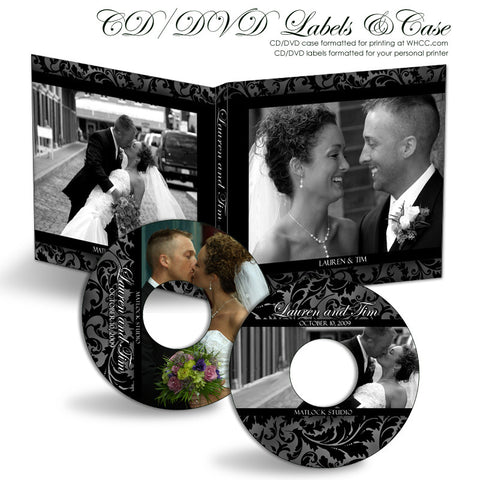CD/DVD Label & Case Set | Classic Black & White