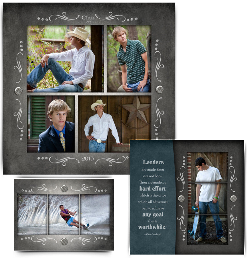 Collage Template Set 1 | Chalkboard Senior Boy