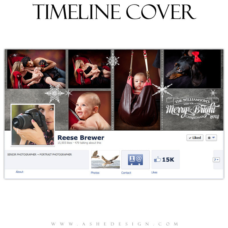 Timeline Cover Design - Chalkboard Merry & Bright