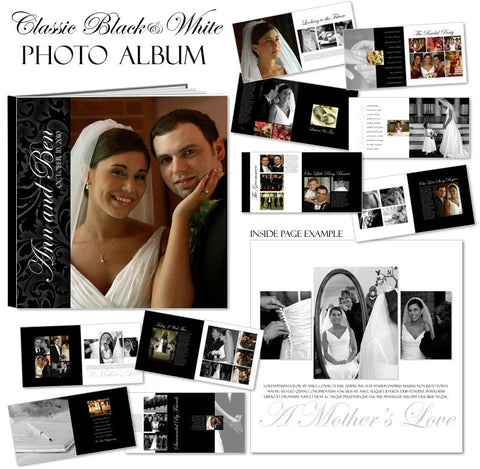 Ashe Design | Photo Book Template 10x10 | Classic Black & White