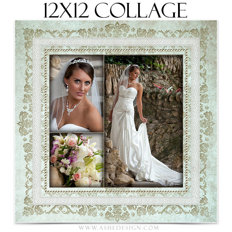 Family Collage 12x12 | Tiffany Damask