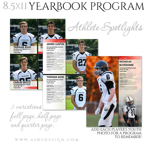 Yearbook Program 8.5x11 Soft Cover | Essential Sports athlete spotlights