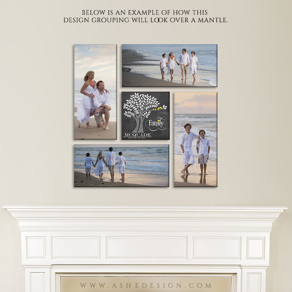Wall Groupings Photography Templates | Family Tree Pinwheel