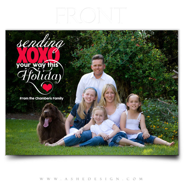 Holiday Photoshop Card Template - Sending Hugs