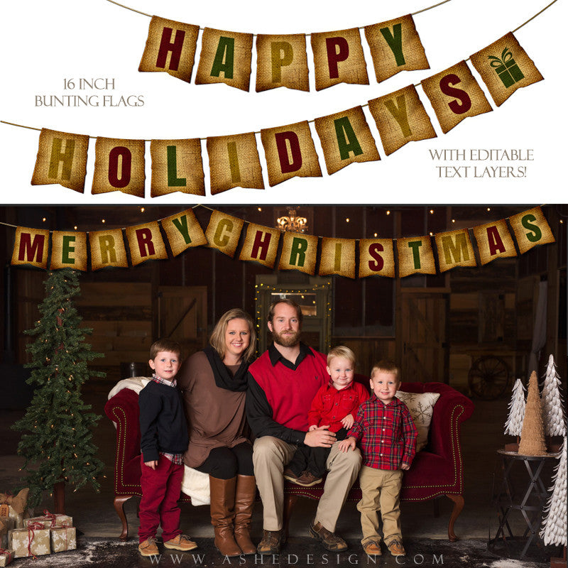 Customizable Designer Gems | Holiday Bunting Flags