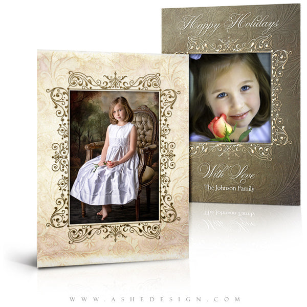 5x7 Flat Christmas Card - Victorian Garden
