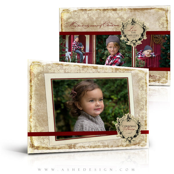 5x7 Flat Christmas Card - Vintage Holiday