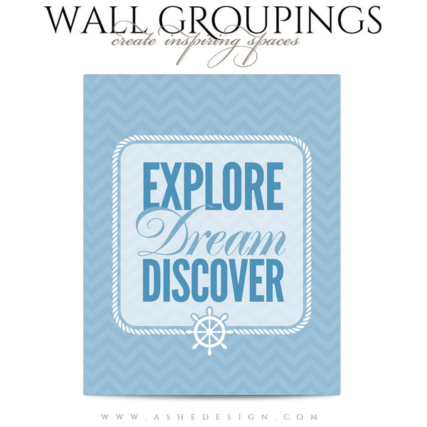 Wall Groupings Children Photography Templates | Nautical Theme word art