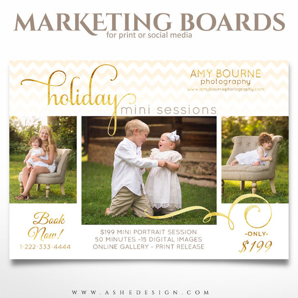 Marketing Board 5x7 Flat | Holiday Chevron example