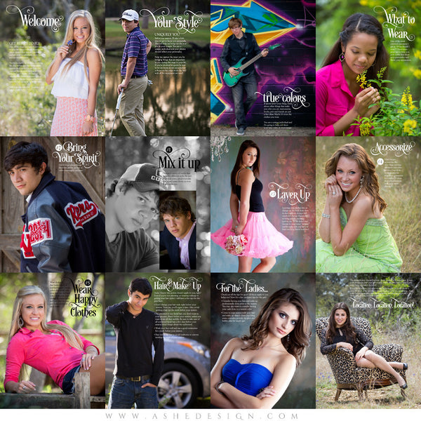 8.5x11 Soft Cover Event Book | Senior Style Guide pages