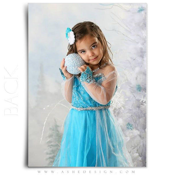 Christmas Card Photoshop Templates | Snow Globe - Snowflakes back