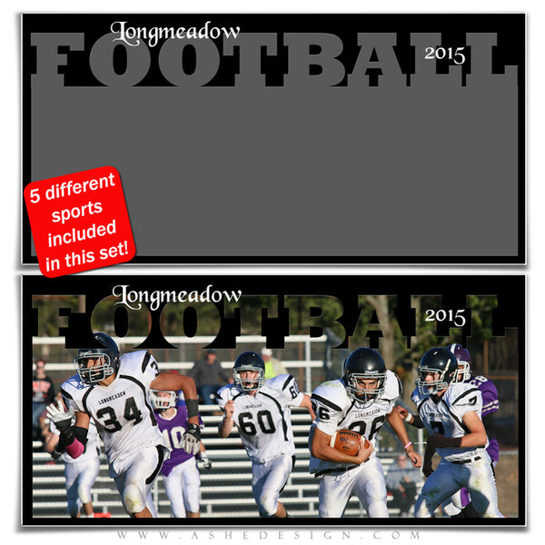 Sports Photo Collage Set 10x20 | Fall & Winter Sports football