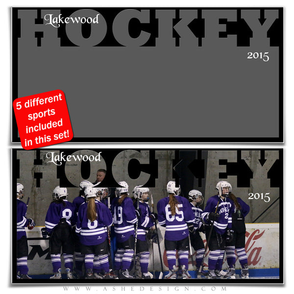 Sports Photo Collage Set 10x20 | Fall & Winter Sports hockey