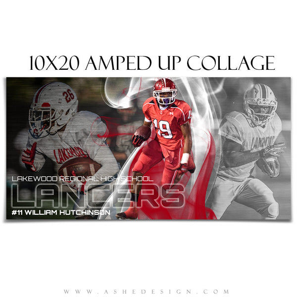Ashe Design | Football Collage Templates | Triple Crown 10x20