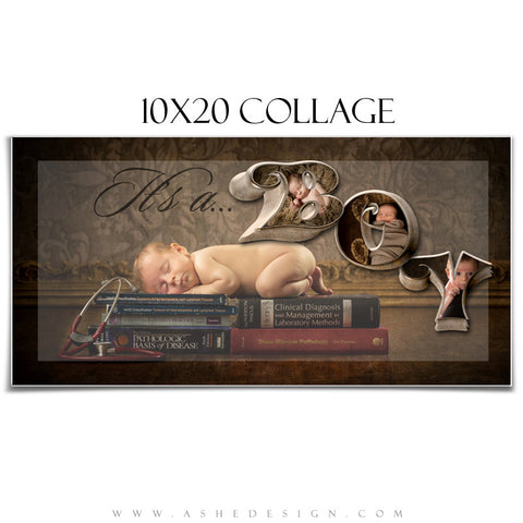 It's A Boy 3D - 3D Word Collage 10x20 web display