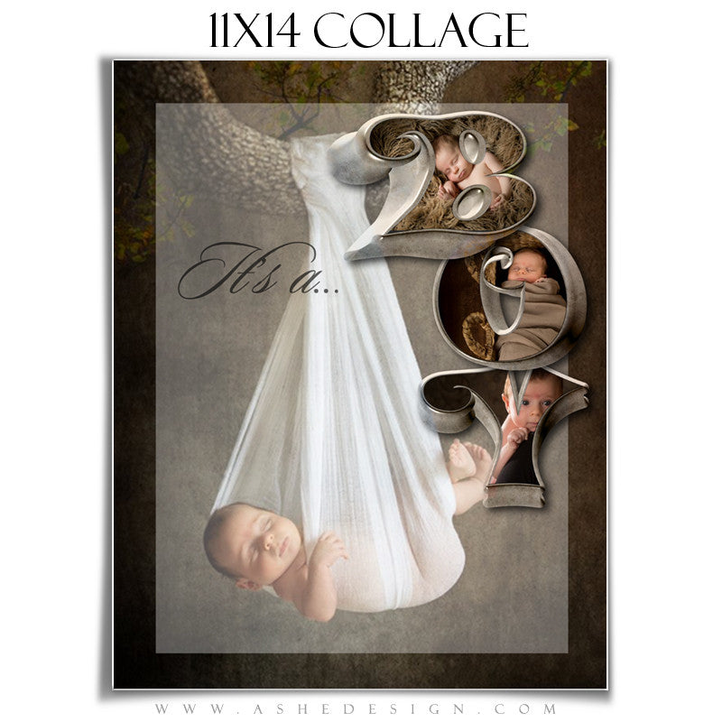 It's A Boy 3D Word Collage 11x14 web display