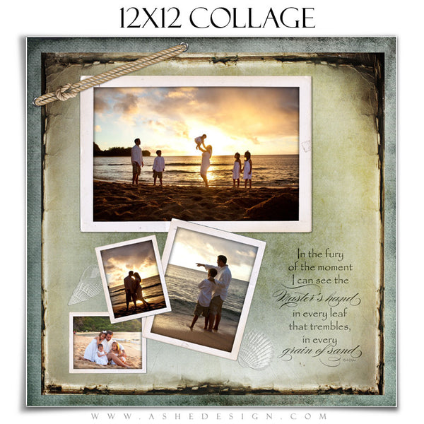 Collage Template 12x12 | Footprints In The Sand