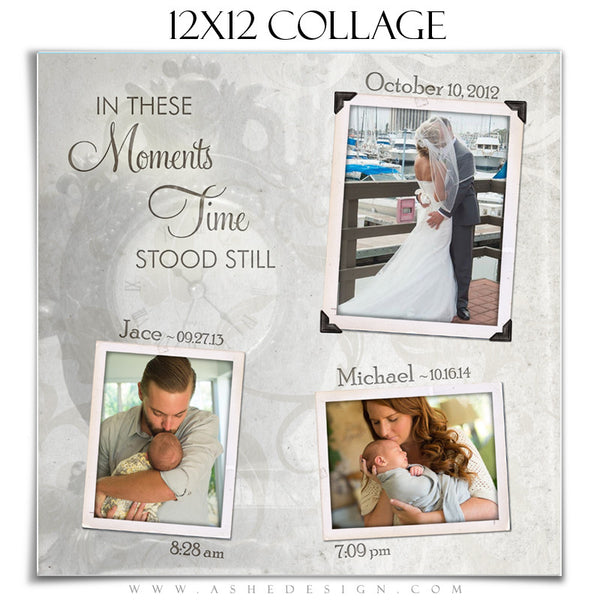 Photoshop Collage Template 12x12 | Time Stood Still