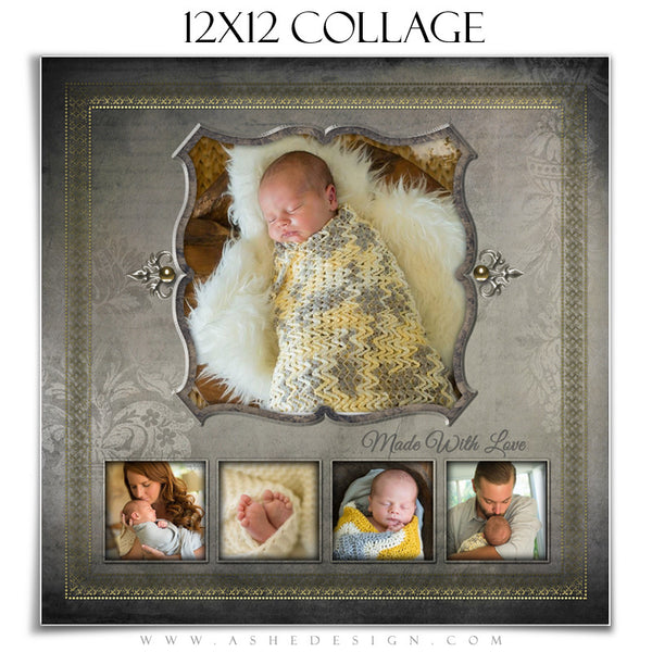 Photoshop Collage Template 12x12 | Platinum Filigree