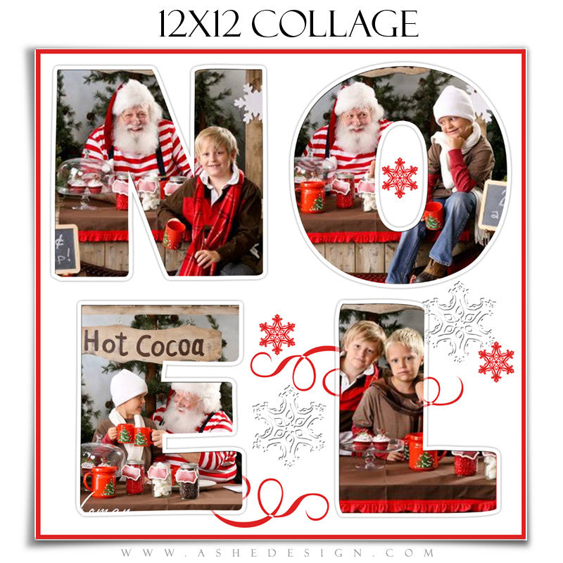 Word Collage 12x12 - Noel web display template