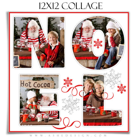 Word Collage 12x12 - Noel web display template