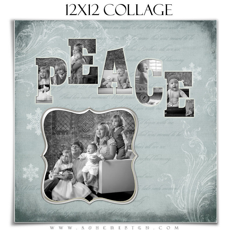 Peace - Word Collage 12x12 web display