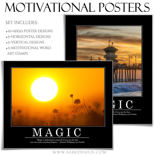 Poster Photography Templates | Motivational Set 6 magic
