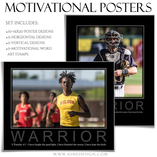 Sports Poster Templates | Motivational Set 10 WARRIOR