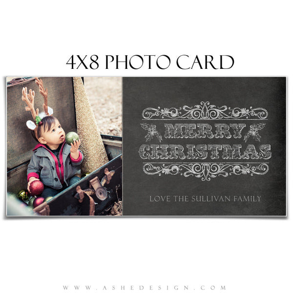 Chalkboard Merry Christmas Word Art Template example