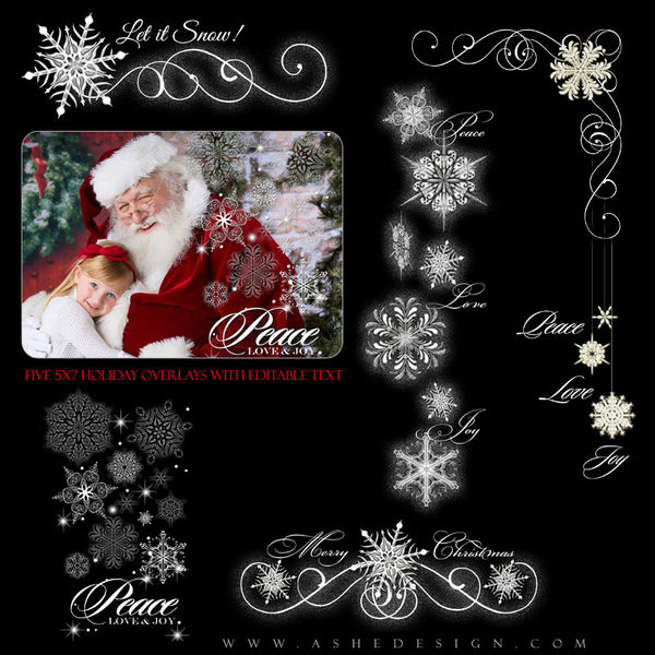 Designer Gems | 5x7 Holiday Overlays Let It Snow full set