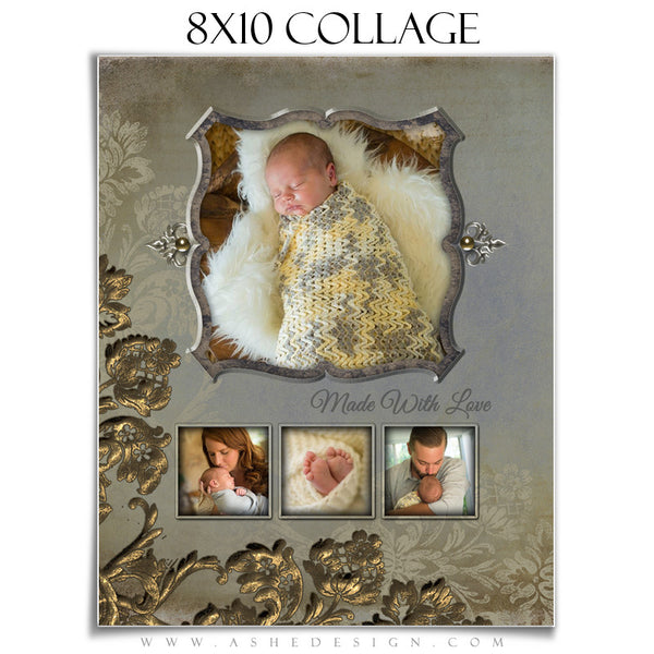 Photoshop Collage Template 8x10 | Platinum Filigree