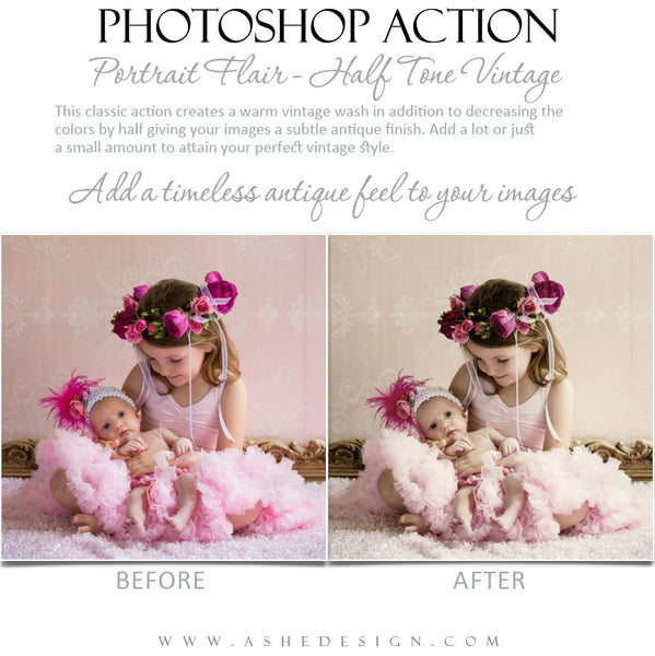 Photoshop Action | Portrait Flair - Half Tone Vintage 5