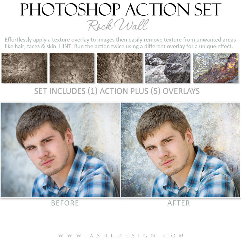 Photoshop Action Overlays | Rock Wall1