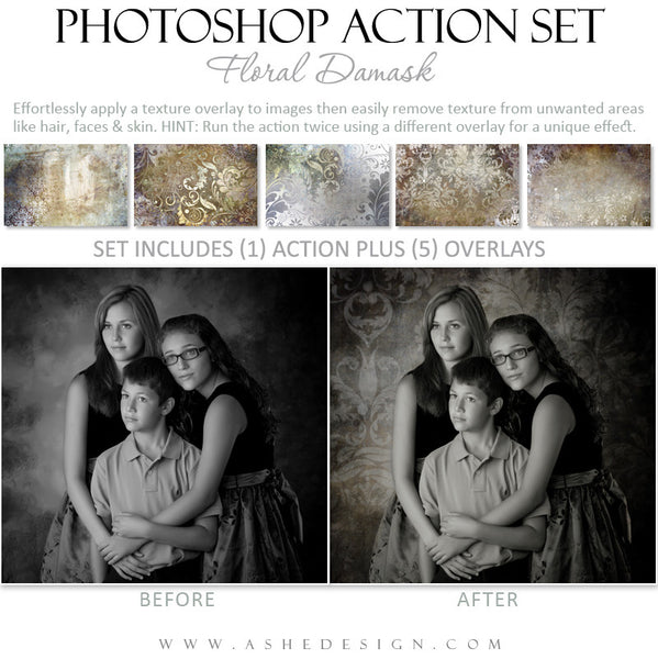 Photoshop Action | Overlays - Floral Damask example 3