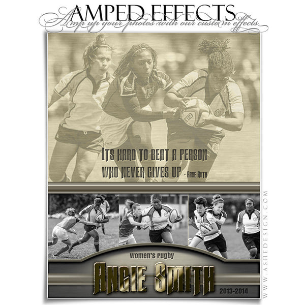 Ashe Design | Amped Effects Sports Templates | Silver And Gold rugby