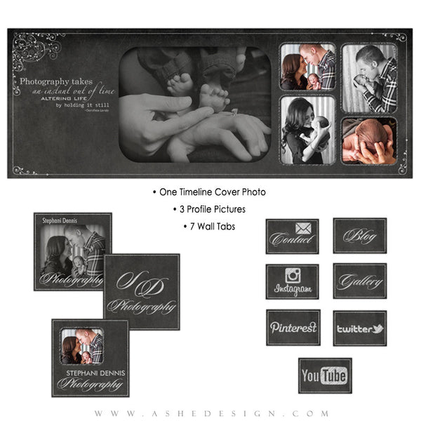 Chalkboard Social Media Branding Kit Set