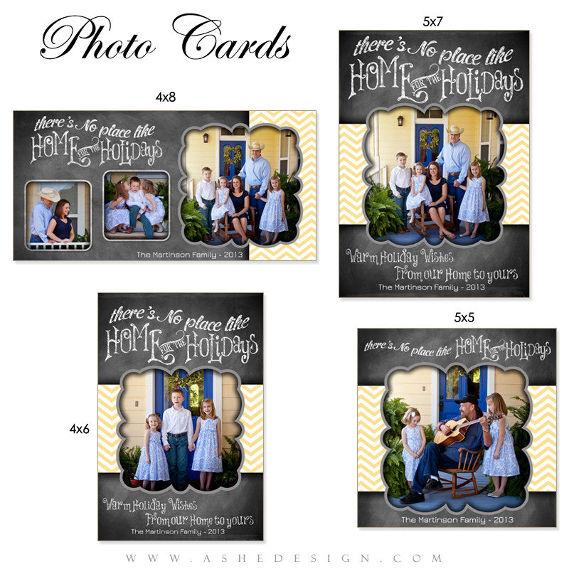 Chalkboard Chevron Photo Card Set web display