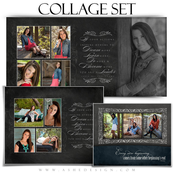 Chalkboard Senior Girl Collage Set 8x10,10x20,11x14 web display
