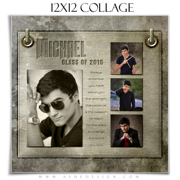 Collage Template 12x12 | Engraved Metal