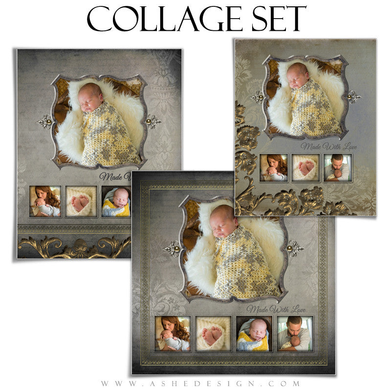 Photoshop Collage Template Set | Platinum Filigree