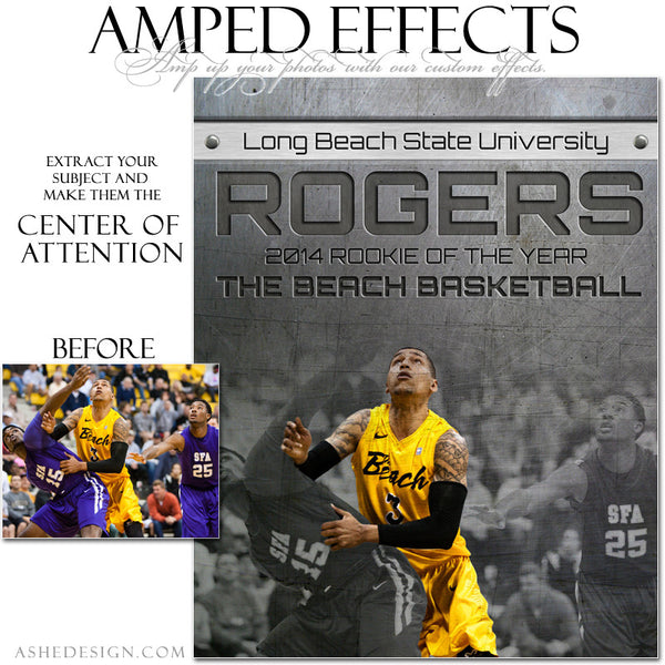 Ashe Design | Amped Effects Sports Templates | Center Of Attention Engraved Metal Basketball example web display