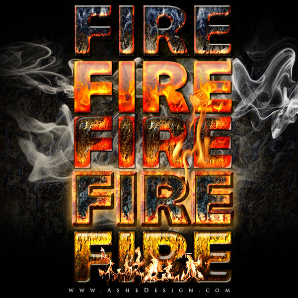 Ashe Design | Photoshop Layer Styles | Fire example web display