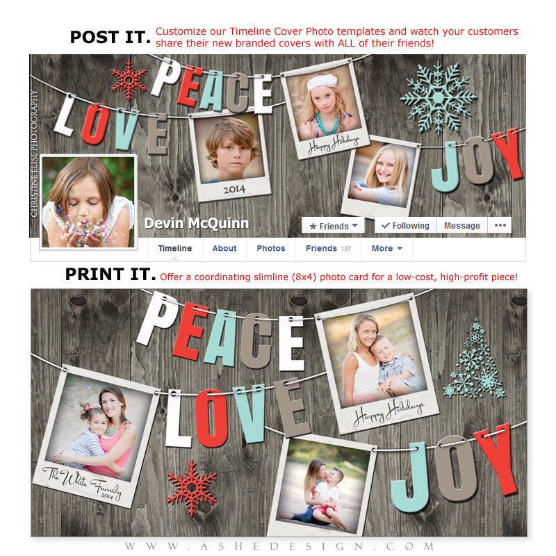 Post & Print Templates | Holiday Pennant