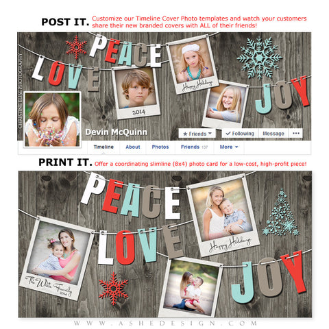 Post & Print Templates | Holiday Pennant
