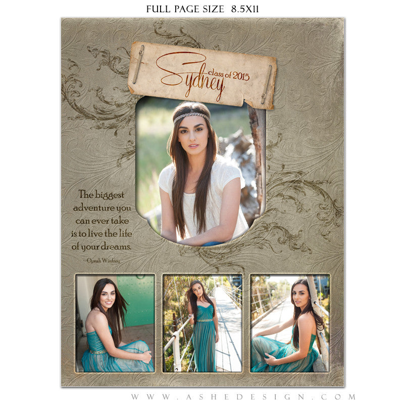 Senior Yearbook Ads for Photoshop | Dolce full page